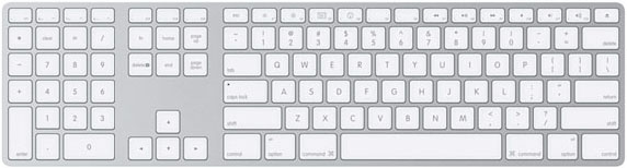 Right-handed keyboard: keypad on left, empty space on right.